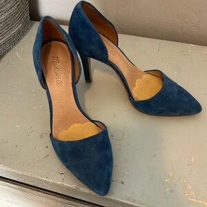 Madewell royal blue suede pumps, size 8